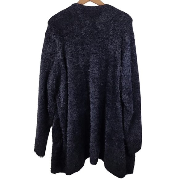 Colleen Lopez Black "CL Soft" Snuggle Knit Open Front Cardigan - Picture 5 of 7